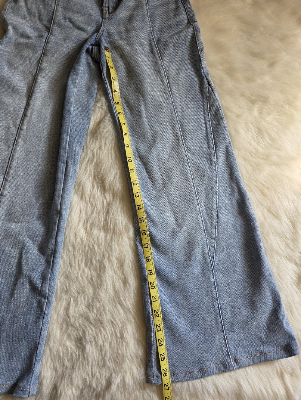 Good American Good Petite Palazzo Jeans Size 27 SHORT - HEMMED - CROPPED - Picture 14 of 15
